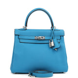 Hermes Kelly Retourne 25 Bleu Zanzibar Togo Palladium Hardware