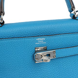 Hermes Kelly Retourne 25 Bleu Zanzibar Togo Palladium Hardware