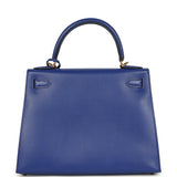 Hermes Kelly Sellier 28 Bleu Electric Tadelakt Gold Hardware