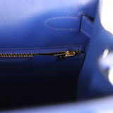 Hermes Kelly Sellier 28 Bleu Electric Tadelakt Gold Hardware