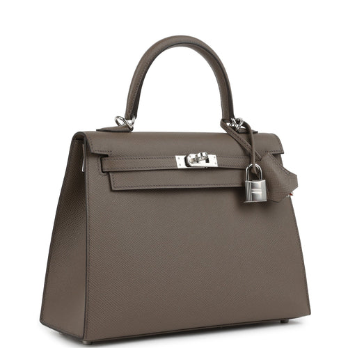 Hermes Kelly Sellier 25 Etain Epsom Palladium Hardware