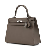 Hermes Kelly Sellier 25 Etain Epsom Palladium Hardware