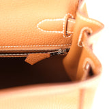 Pre-owned Hermes Kelly Retourne 28 Gold Togo Palladium Hardware