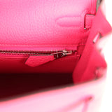 Hermes Kelly Retourne 25 Rose Mexico Togo Palladium Hardware