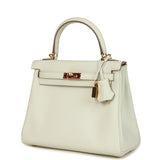 Pre-owned Hermes Kelly Retourne 25 Mushroom Swift Gold Hardware