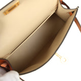 Hermes Special Order (HSS) Kelly Sellier 20 Parchemin and Cognac Ostrich Gold Hardware
