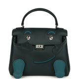 Hermes "Quelle Idolle" Kelly Doll Vert Cypress and Vert Bosphore Swift Palladium Hardware