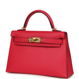 Hermes Kelly Sellier 20 Rose Extreme Epsom Gold Hardware