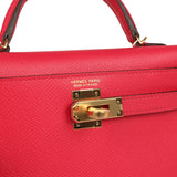Hermes Kelly Sellier 20 Rose Extreme Epsom Gold Hardware