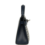 Hermes Kelly Sellier 20 Clouté Bleu Abyss Box Palladium Hardware