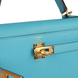 Hermes Kelly Sellier 25 Bleu Du Nord Madame Palladium Hardware