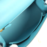 Hermes Kelly Sellier 25 Bleu Du Nord Madame Palladium Hardware