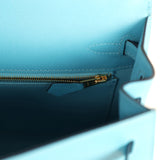 Hermes Kelly Sellier 25 Bleu Du Nord Madame Palladium Hardware