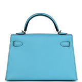 Hermes Kelly Sellier 20 Celeste Epsom Palladium Hardware
