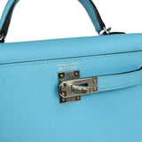 Hermes Kelly Sellier 20 Celeste Epsom Palladium Hardware