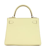 Hermes Kelly Retourne 28 Jaune Milton Clemence Palladium Hardware