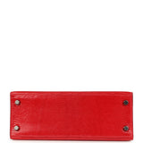 Vintage Hermes Kelly Sellier 25 Rouge Moyen Varanus Niloticus Lizard Ruthenium Hardware