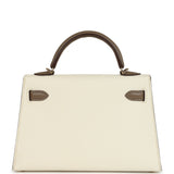 Hermes Special Order (HSS) Kelly Sellier 20 Nata and Etoupe Chevre Mysore Permabrass Hardware