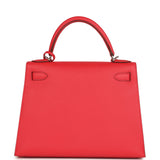 Pre-owned Hermes Kelly Sellier 28 Bougainvillea Epsom Palladium Hardware