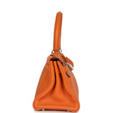 Vintage Hermes Shoulder Kelly 42 JPG Orange Clemence Palladium Hardware