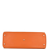 Vintage Hermes Shoulder Kelly 42 JPG Orange Clemence Palladium Hardware