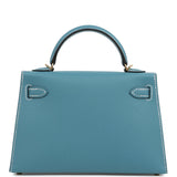 Hermes Kelly Sellier 20 Blue Jean Epsom Gold Hardware