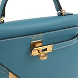 Hermes Kelly Sellier 20 Blue Jean Epsom Gold Hardware