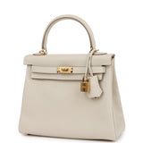 Hermes Kelly Retourne 25 Craie Togo Gold Hardware