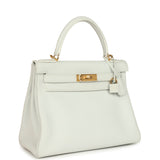Hermes Kelly Retourne 28 White Clemence Gold Hardware