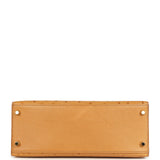 Pre-owned Hermes Kelly Sellier 28 Tabac Camel Ostrich Gold Hardware