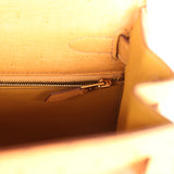 Pre-owned Hermes Kelly Sellier 28 Tabac Camel Ostrich Gold Hardware