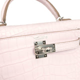 Hermes Kelly Sellier 20 Mauve Pale Boreal Satin Alligator Palladium Hardware