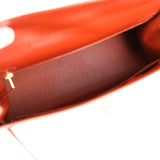 Vintage Hermes Kelly Sellier 32 Brique Box Gold Hardware