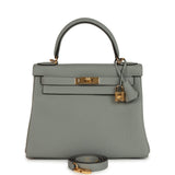 Hermes Kelly Retourne 28 Gris Mouette Togo Gold Hardware