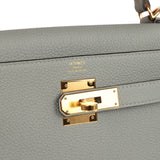 Hermes Kelly Retourne 28 Gris Mouette Togo Gold Hardware