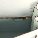Hermes Kelly Sellier 25 Bleu Brume Epsom Gold Hardware