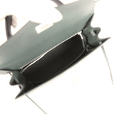 Hermes Kelly Sellier 25 Tri-Color Black, Vert Amande and Vert Mangrove Epsom Palladium Hardware