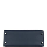 Hermes Kelly Sellier 28 Bleu Navy Epsom Palladium Hardware