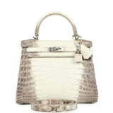 Hermes Kelly Retourne 25 Himalaya Niloticus Crocodile Palladium Hardware