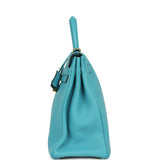 Pre-owned Hermes Kelly 35 Retourne Turquoise Togo Gold Hardware