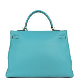 Pre-owned Hermes Kelly 35 Retourne Turquoise Togo Gold Hardware