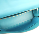 Pre-owned Hermes Kelly 35 Retourne Turquoise Togo Gold Hardware