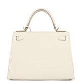 Pre-owned Hermes Kelly Sellier 28 Craie Epsom Gold Hardware