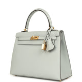 Hermes Kelly Sellier 25 Bleu Glacier Epsom Gold Hardware