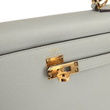 Hermes Kelly Sellier 25 Bleu Glacier Epsom Gold Hardware