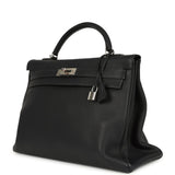 Pre-owned Hermes Kelly Retourne 40 Bleu Indigo Togo Palladium Hardware