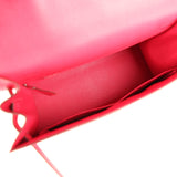 Pre-owned Hermes Kelly Sellier 28 Rose Extreme Epsom Palladium Hardware