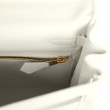 Hermes Kelly Retourne 25 New White Swift Gold Hardware
