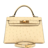 Hermes Kelly Sellier 20 Parchemin Ostrich Gold Hardware