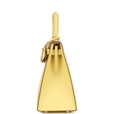 Pre-owned Hermes Kelly Sellier 28 Jaune Poussin Epsom Gold Hardware